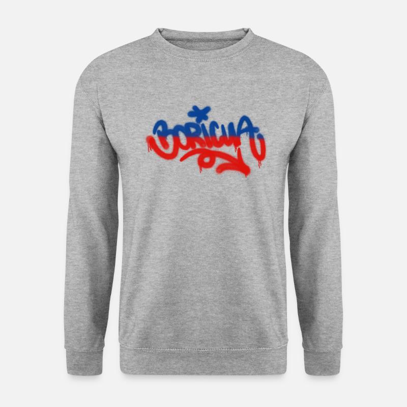 Boricua Retro - Unisex Pullover - Weißgrau meliert