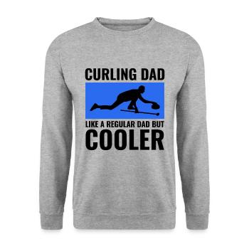 Curling Sweeping Winter Ice Sport Dad Fathers Day - Unisex Sweatshirt - salt & pepper - Front - Alina (178cm) & Michal (187cm)