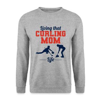 Curling Mom Winter Ice Sport Curler Mothers day - Unisex Sweatshirt - salt & pepper - Front - Alina (178cm) & Michal (187cm)