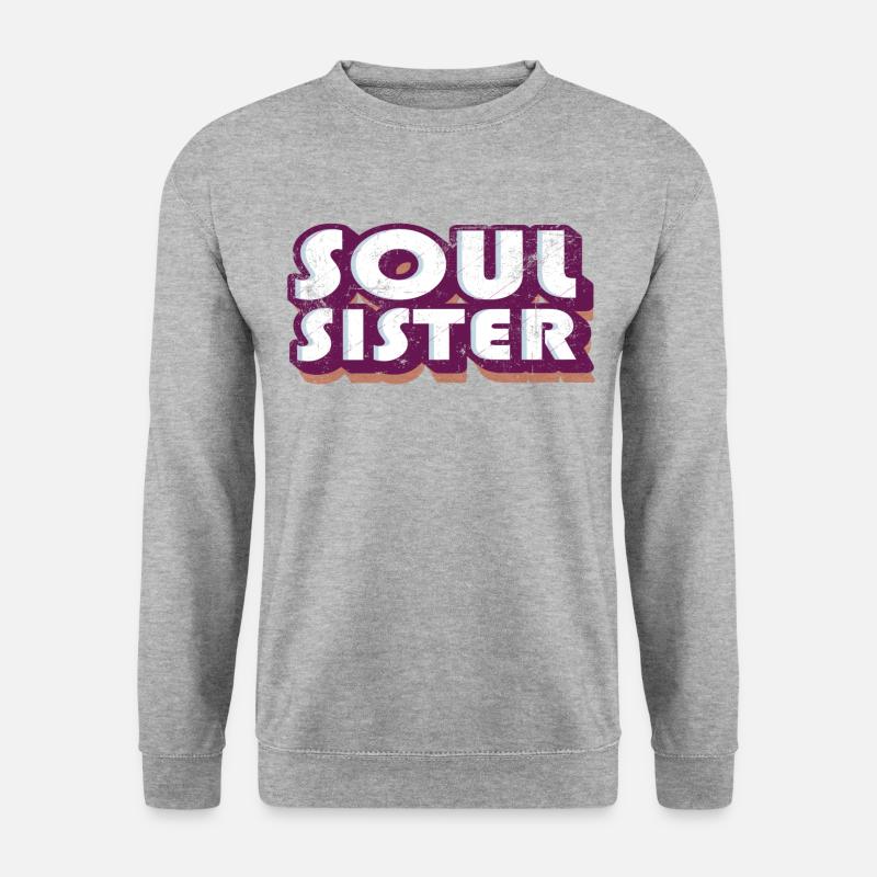 Soul Sister Retro - Unisex Pullover - Weißgrau meliert