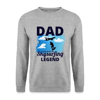 Skysurfing Dad Skydiving Extreme Sport Skydive - Unisex Sweatshirt - salt & pepper - Front - Alina (178cm) & Michal (187cm)