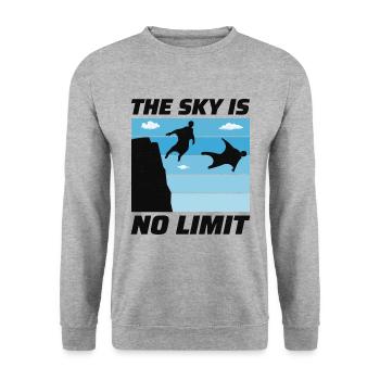 Wingsuit fliegen Base Jumping Fallschirmspringen Wingsuiting - Unisex Pullover - Weißgrau meliert - Vorne - Alina (178cm) & Michal (187cm)
