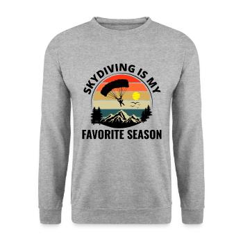 Skydiving Parachute Skydive Skydiver Parachuting - Unisex Sweatshirt - salt & pepper - Front - Alina (178cm) & Michal (187cm)