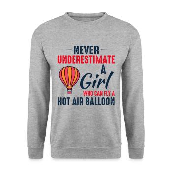 Montgolfière Montgolfière Montgolfière - Sweat-shirt Unisexe - gris chiné - Devant - Alina (178cm) & Michal (187cm)