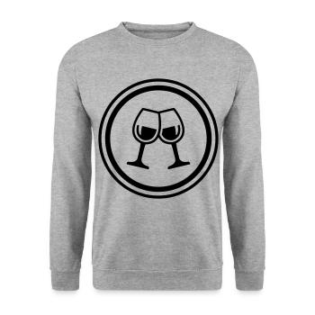 Wine glasses - Unisex Sweatshirt - salt & pepper - Front - Alina (178cm) & Michal (187cm)