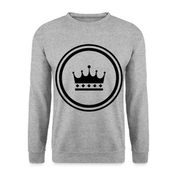 Crown Symbol - Unisex Sweatshirt - salt & pepper - Front - Alina (178cm) & Michal (187cm)