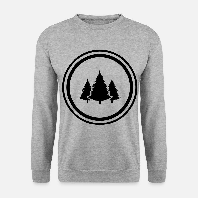 Baum Wald Tanne - Unisex Pullover - Weißgrau meliert