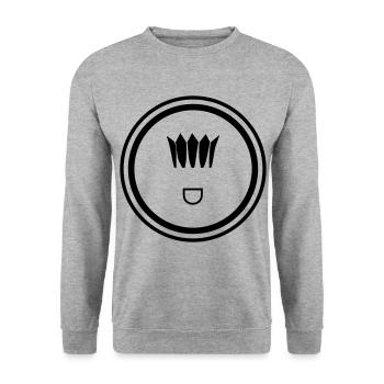 Symbole de badminton - Sweat-shirt Unisexe - gris chiné - Devant - Alina (178cm) & Michal (187cm)