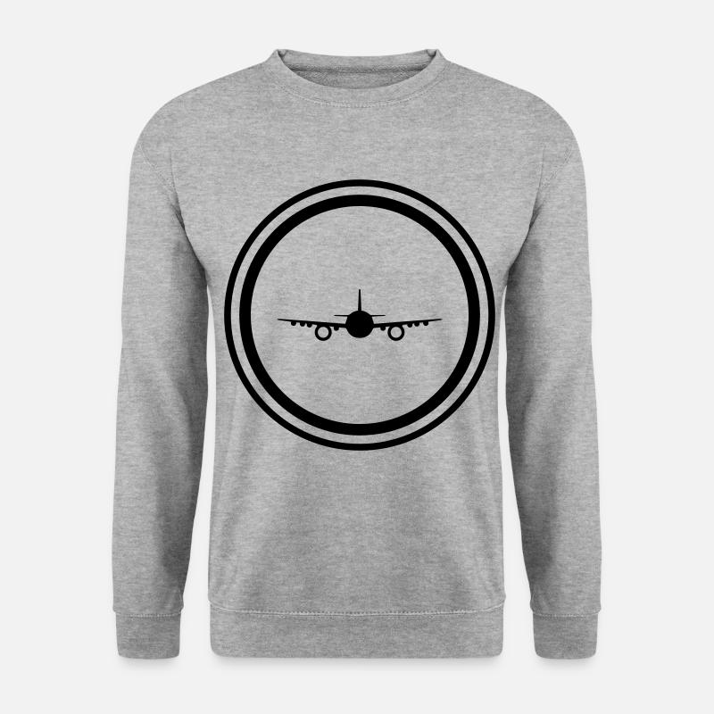 Flugzeug Symbol - Unisex Pullover - Weißgrau meliert