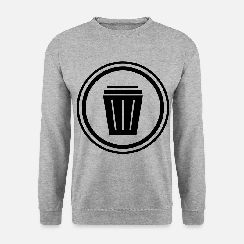 Mülltonne Symbol - Unisex Pullover - Weißgrau meliert