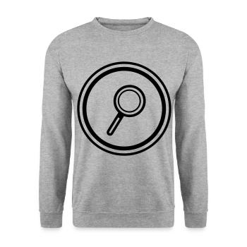 Magnifying glass icon - Unisex Sweatshirt - salt & pepper - Front - Alina (178cm) & Michal (187cm)