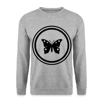 Symbole papillon - Sweat-shirt Unisexe - gris chiné - Devant - Alina (178cm) & Michal (187cm)