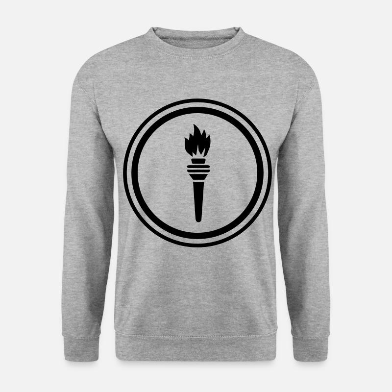 Flamme Symbol - Unisex Pullover - Weißgrau meliert