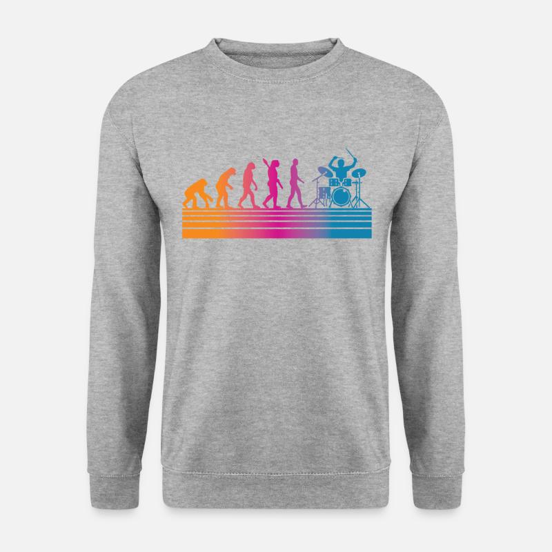 Schlagzeug Schlagzeuger - Unisex Pullover - Weißgrau meliert
