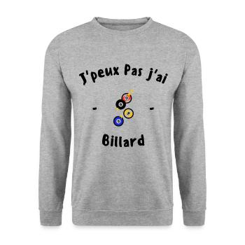 J peux pas j ai Billard - Sweat-shirt Unisexe - gris chiné - Devant - Alina (178cm) & Michal (187cm)