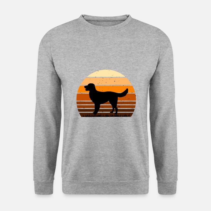 Deutsch Langhaar Vorstehhund Silhouette Retro - Unisex Pullover - Weißgrau meliert