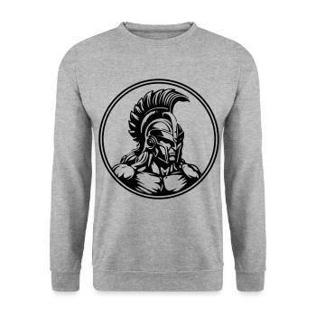 Spartan Warrior Gladiator Muscles - Unisex Sweatshirt - salt & pepper - Front - Alina (178cm) & Michal (187cm)