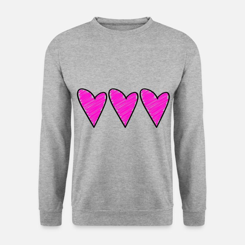 herz symbol love - Unisex Pullover - Weißgrau meliert