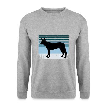Tamaskan Dog Lover Silhouette Vintage Sunset - Unisex Sweatshirt - salt & pepper - Front - Alina (178cm) & Michal (187cm)