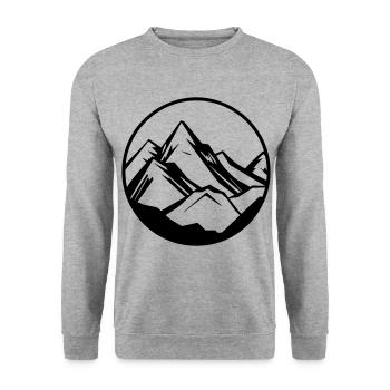 Berge Symbol Mountains - Unisex Sweatshirt - salt & pepper - Front - Alina (178cm) & Michal (187cm)