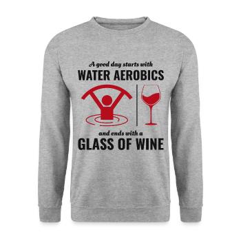 Water Aerobics Aquatic fitness Aqua Exercise Wine - Unisex Sweatshirt - salt & pepper - Front - Alina (178cm) & Michal (187cm)