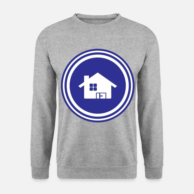 Haus Symbol Home - Unisex Pullover - Weißgrau meliert