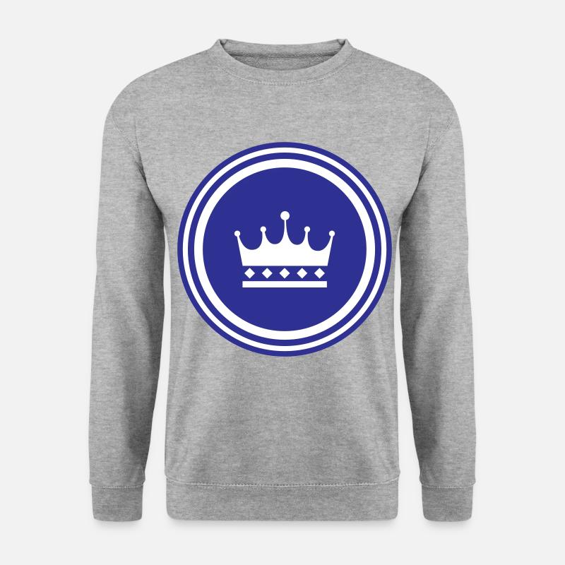 Krone Symbol - Unisex Pullover - Weißgrau meliert