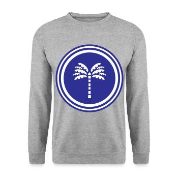 Palme Symbol - Unisex Pullover - Weißgrau meliert - Vorne - Alina (178cm) & Michal (187cm)