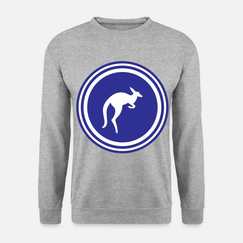 Känguru Tier - Unisex Pullover - Weißgrau meliert
