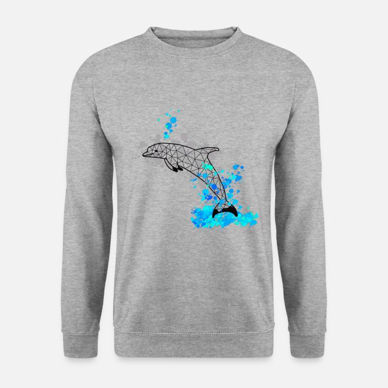 Dolphinn GeomeTRIX bunt - Unisex Pullover - Weißgrau meliert