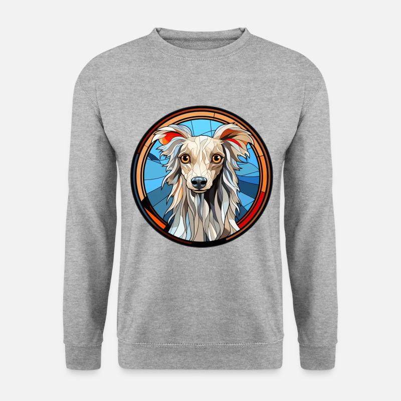 Chinesisches Schopfhundrassen-Aquarellglas - Unisex Pullover - Weißgrau meliert
