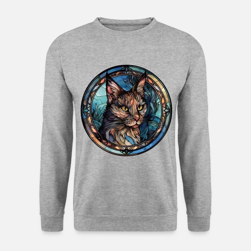 Donskoy Katzenrasse Aquarellglas - Unisex Pullover - Weißgrau meliert