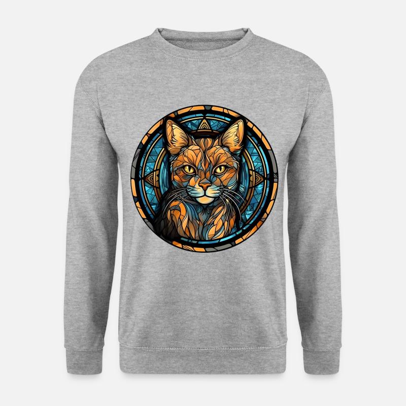Cyprus Katzenrasse Aquarellglas - Unisex Pullover - Weißgrau meliert