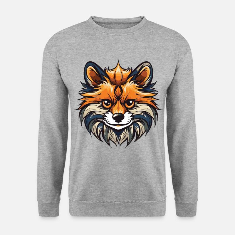 Pomeranian Hund Portrait - Unisex Pullover - Weißgrau meliert