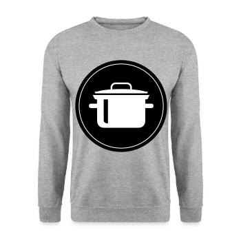 kochtopf kochen - Unisex Pullover - Weißgrau meliert - Vorne - Alina (178cm) & Michal (187cm)