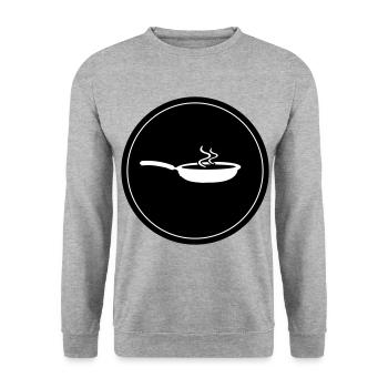 Pan Cook - Unisex Sweatshirt - salt & pepper - Front - Alina (178cm) & Michal (187cm)