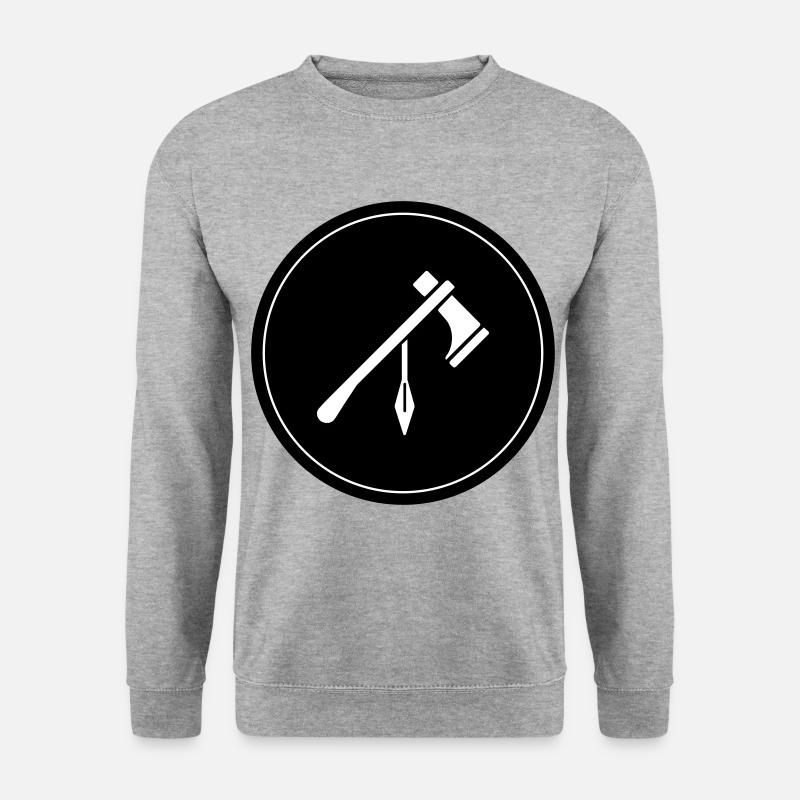 Axt symbol Indianer - Unisex Pullover - Weißgrau meliert