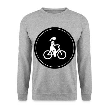 Radfahren Fahrrad Icon - Unisex Pullover - Weißgrau meliert - Vorne - Alina (178cm) & Michal (187cm)