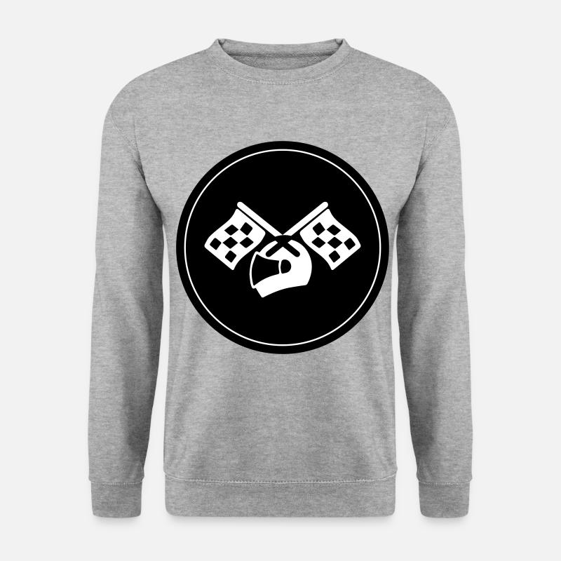 Rennfahrer helm - Unisex Pullover - Weißgrau meliert