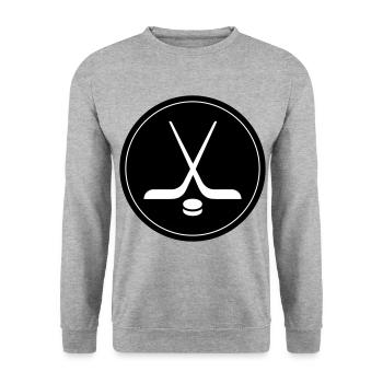 Ice Hockey Symbol - Unisex Sweatshirt - salt & pepper - Front - Alina (178cm) & Michal (187cm)