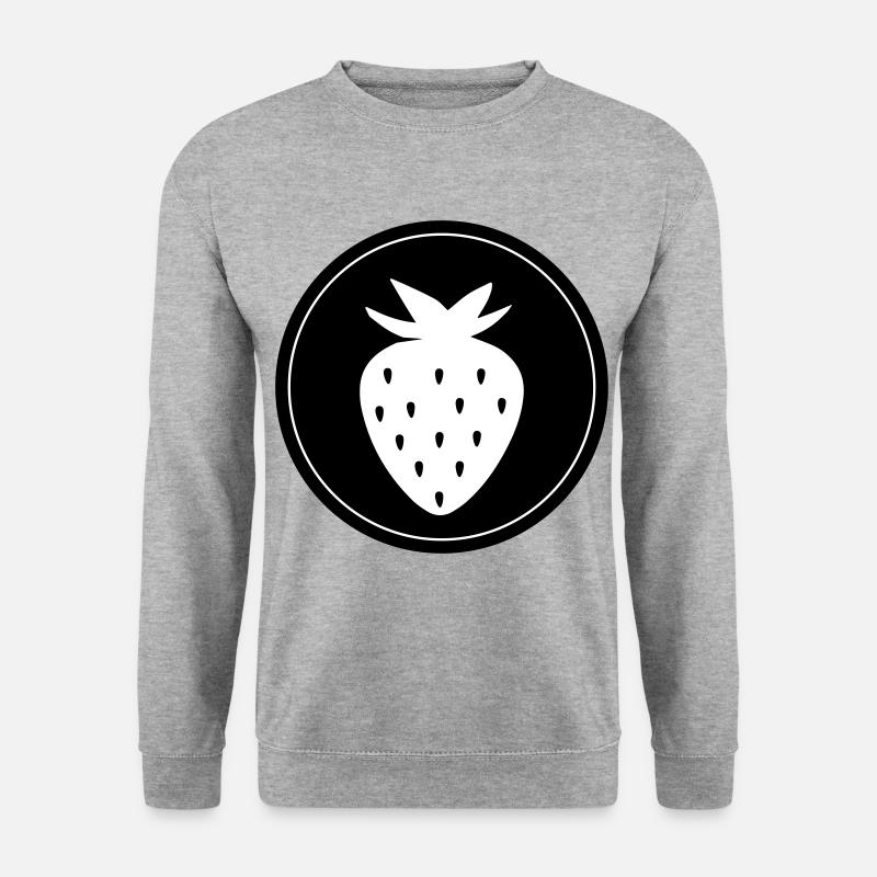 Frucht Erdbeere - Unisex Pullover - Weißgrau meliert