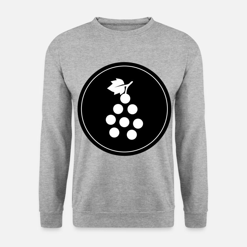 Weintrauben Symbol - Unisex Pullover - Weißgrau meliert