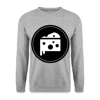 Käse Symbol - Unisex Pullover - Weißgrau meliert - Vorne - Alina (178cm) & Michal (187cm)