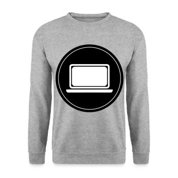 Ordinateur portable Pc Office - Sweat-shirt Unisexe - gris chiné - Devant - Alina (178cm) & Michal (187cm)