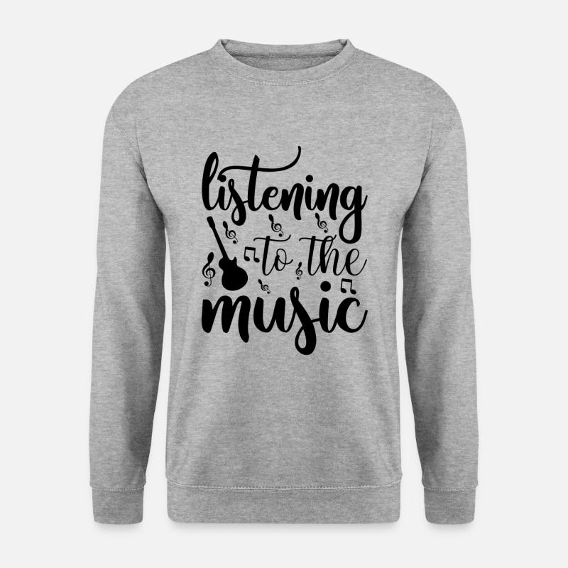Musik Sprüche - Unisex Pullover - Weißgrau meliert
