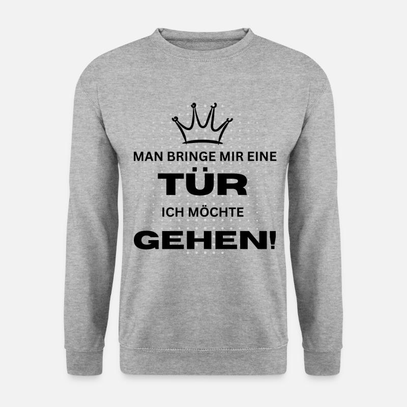 MAN BRINGE MIR EINE TÜR - Unisex Pullover - Weißgrau meliert