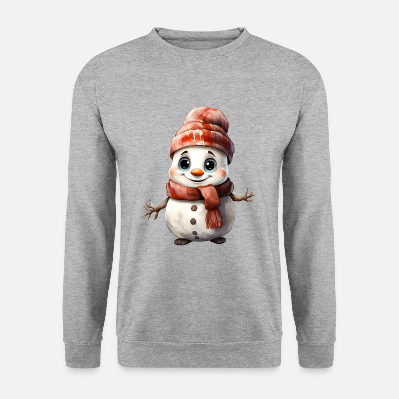 Schneemann - Unisex Pullover - Weißgrau meliert