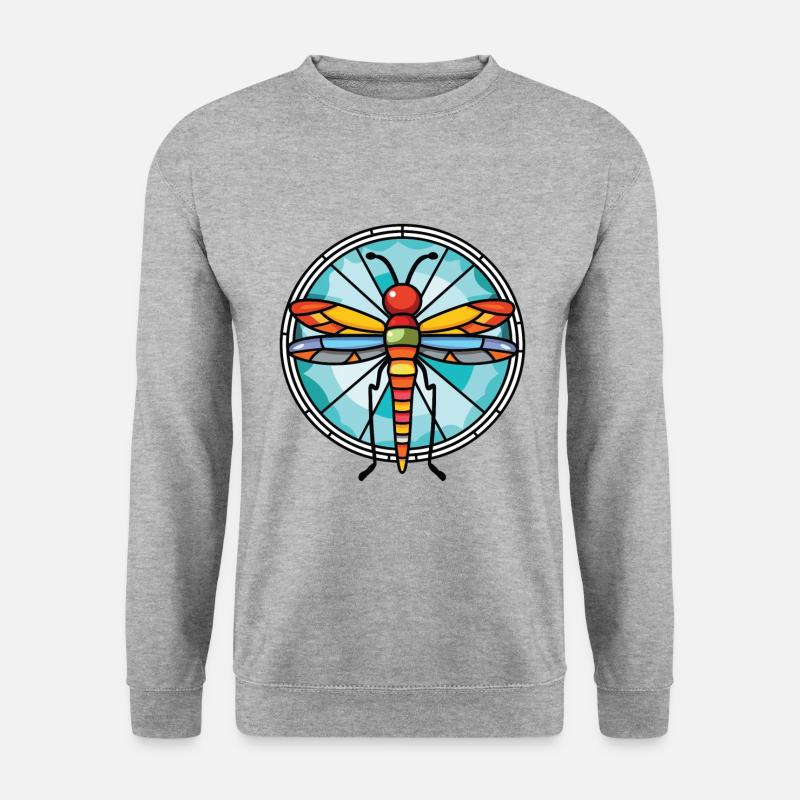Moskito-Bunte Aquarell-Tierillustration - Unisex Pullover - Weißgrau meliert