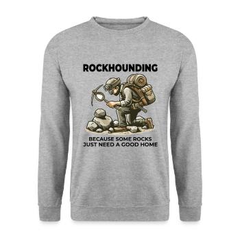 Gesteinssammler Geologie Fossiliensammler - Unisex Pullover - Weißgrau meliert - Vorne - Alina (178cm) & Michal (187cm)