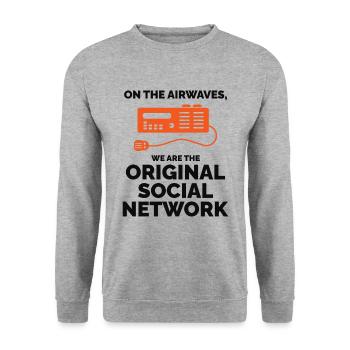Amateur Ham Radio Operator Original Social Network - Unisex Sweatshirt - salt & pepper - Front - Alina (178cm) & Michal (187cm)